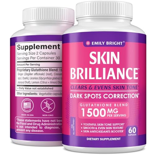 Glutathione Capsules - 1,500mcg Glutathione Supplement - Skin Tone Enhancer - Targets Emily Bright INC buy australia supplements