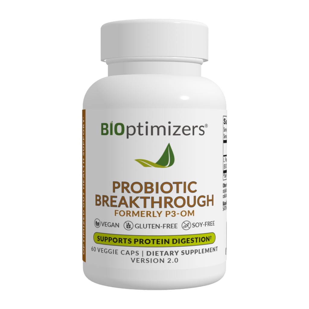 BIOptimizers Probiotic Breakthrough – Lactobacillus Plantarum OM Probiotics & Prebiotics Health Supplement for Gut, Digestive & Immune Support Probiotics BIOptimizers