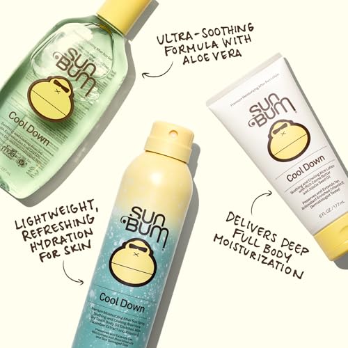 Sun Bum Cool Down Aloe Vera Gel - Vegan After Sun Care to Soothe and Hydrate Sunburn - 8 oz Sun Bum