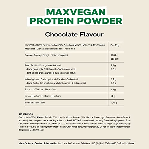 MaxiNutrition - MaxVegan Protein Powder, Chocolate - Plant Based Protein Food Supplement MaxiNutrition buy australia supplements