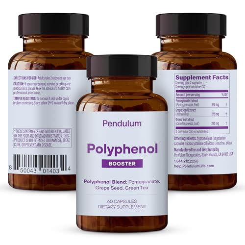 Pendulum Polyphenol Booster, Antioxidant from Superfoods, Beneficial Plant Compounds for Good Health, Helps Boost Akkermansia Muciniphila for Men & Women (60 Capsules, 1-Pack) Pendulum buy australia supplements