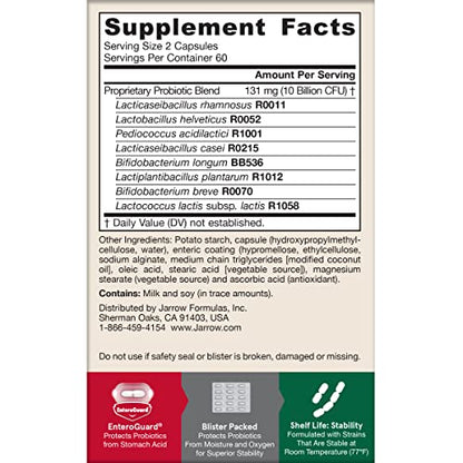 Jarrow Formulas Jarro Dophilus Probiotics 10 Billion CFU - Probiotic Supplement Capsules for Digestive Health & Gut Health for Women and Men Jarrow Formulas