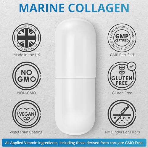 Applied vitamin Marine Collagen Capsules 2000mg-Enhance with Hyaluronic Acid, Zinc, Vitamin C & Biotin 120 Applied Vitamin buy australia supplements
