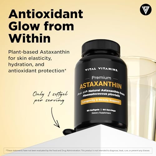 Vital Vitamins Pure Hyaluronic Acid 60 ct + Astaxanthin 60 ct Gsupps Australia