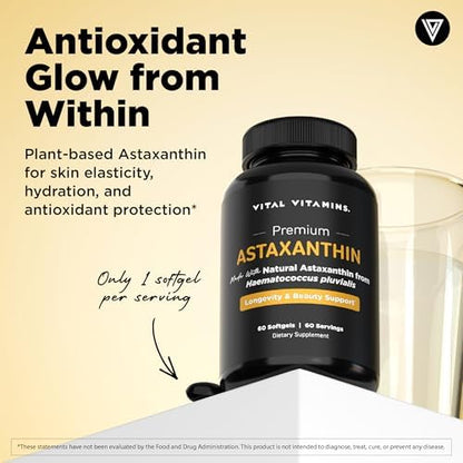 Vital Vitamins Pure Hyaluronic Acid 60 ct + Astaxanthin 60 ct Gsupps Australia