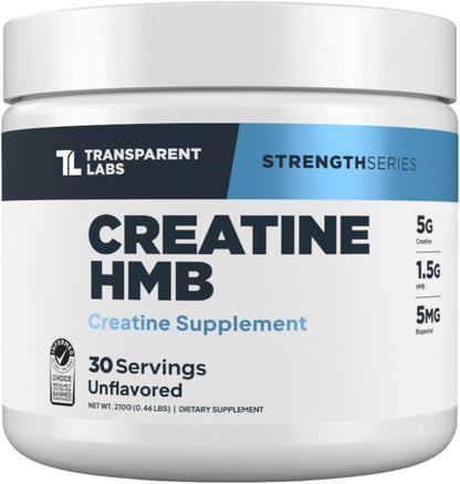 Transparent Labs BCAA Glutamine Powder (30 Servings, Tropical Punch) & Creatine HMB (30 Servings, Unflavored)