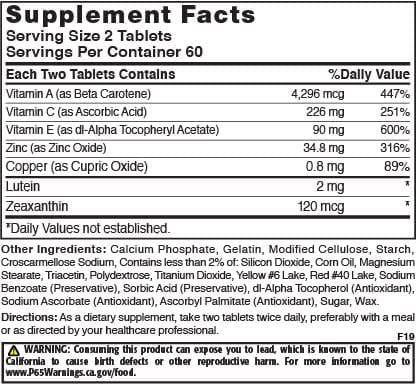 Natures Blend Macuvite Eye Care, 120 tabs Pack of 2 Nature's Blend buy australia supplements