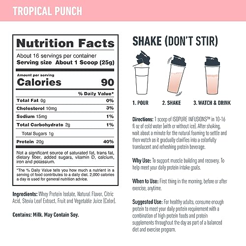 Isopure Protein Powder, Clear Whey Isolate Protein, Post Workout Recovery Drink Mix Isopure buy australia supplements
