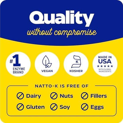 Enzymedica Natto-K Capsules, Vegan, Gluten Free, Kosher - 90 Capsules Gsupps Australia