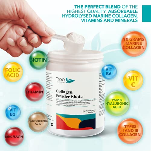 Hydrolysed Marine Collagen Peptides Powder Enhanced with Essential Vitamins 300g Troo Health Care buy australia supplements