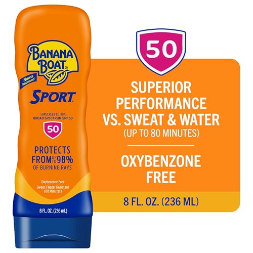 Banana Boat Sport Ultra SPF 50 Sunscreen Lotion, 8oz | Banana Boat Sunscreen SPF 50 Lotion, Oxybenzone Free Banana Boat