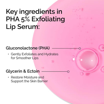 The Ordinary PHA 5% Exfoliating Lip Serum, Hydrating Overnight Lip Exfoliator Treatment, 0.5 Fl Oz The Ordinary