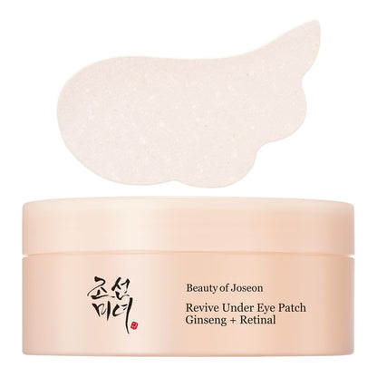 Beauty of Joseon Revive Under Eye Patch with Retinal and Ginseng, for Puffy Eyes, Fine Lines and Wrinkles, Collagen, Peptide, Adenosine and Bakuchiol, for All Skin Types, 60 Sheets, 30 Pairs Beauty of Joseon