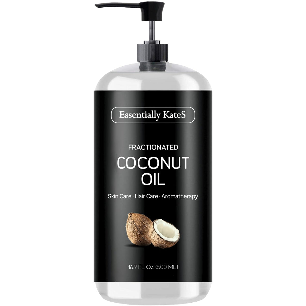 Fractionated Coconut Oil- Lightweight, Non‑Greasy Skin & Massage Oil for Soft, Silky Feel – 100% Natural, A Very Long-Lasting Glide, Fast‑Absorbing Personal Care Oil, No Scent, 16.9 Fl Oz (500ML) Essentially KateS