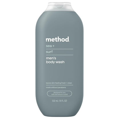 method Men’s Body Wash, Sea + Surf Scent, 18 fl oz Method