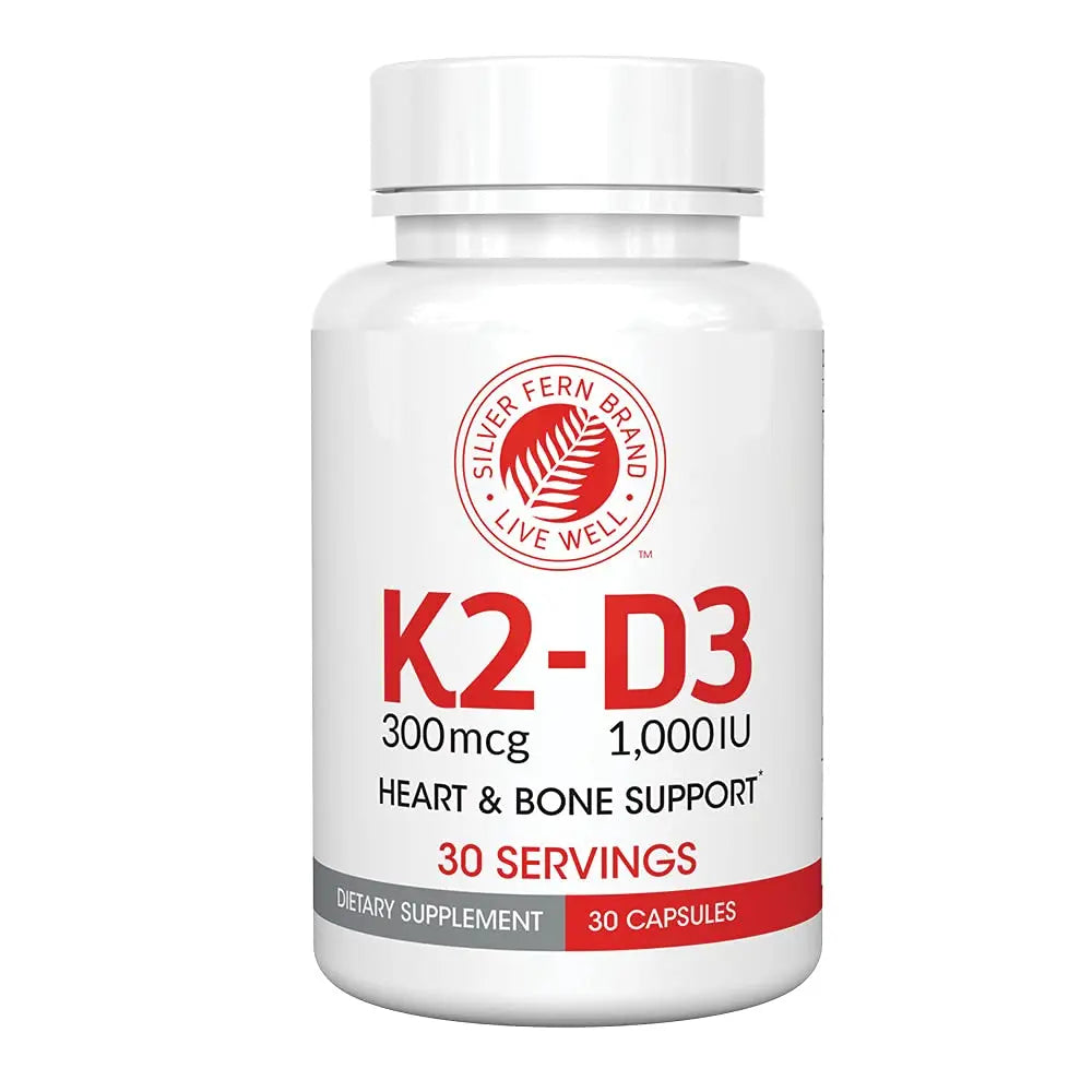 Silver Fern Vitamin K2-D3 Supplement Brand - Natural, Non-Synthetic - K2-7 as Menaquinone-7 (MK-7) - D3 as cholecalciferol Silver Fern buy australia supplements
