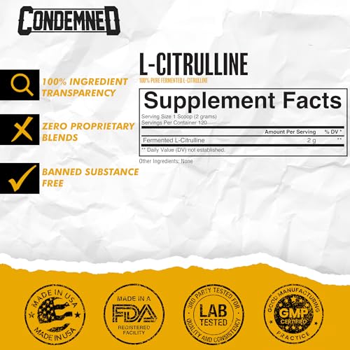 CONDEMNED Labz L-Citrulline Powder - 100% Pure Fermented L-Citrulline - Nitric Oxide CONDEMNED buy australia supplements