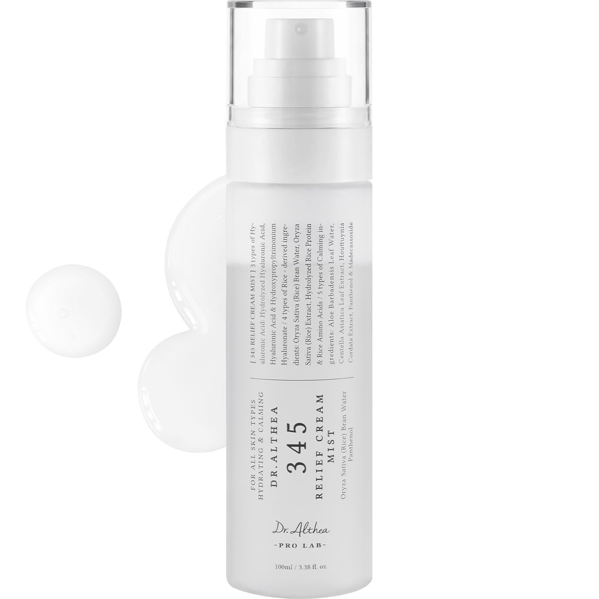 Dr.Althea 345 Relief Cream Mist, Korean Vegan Skin Care, 3.38 Fl Oz Dr.Althea