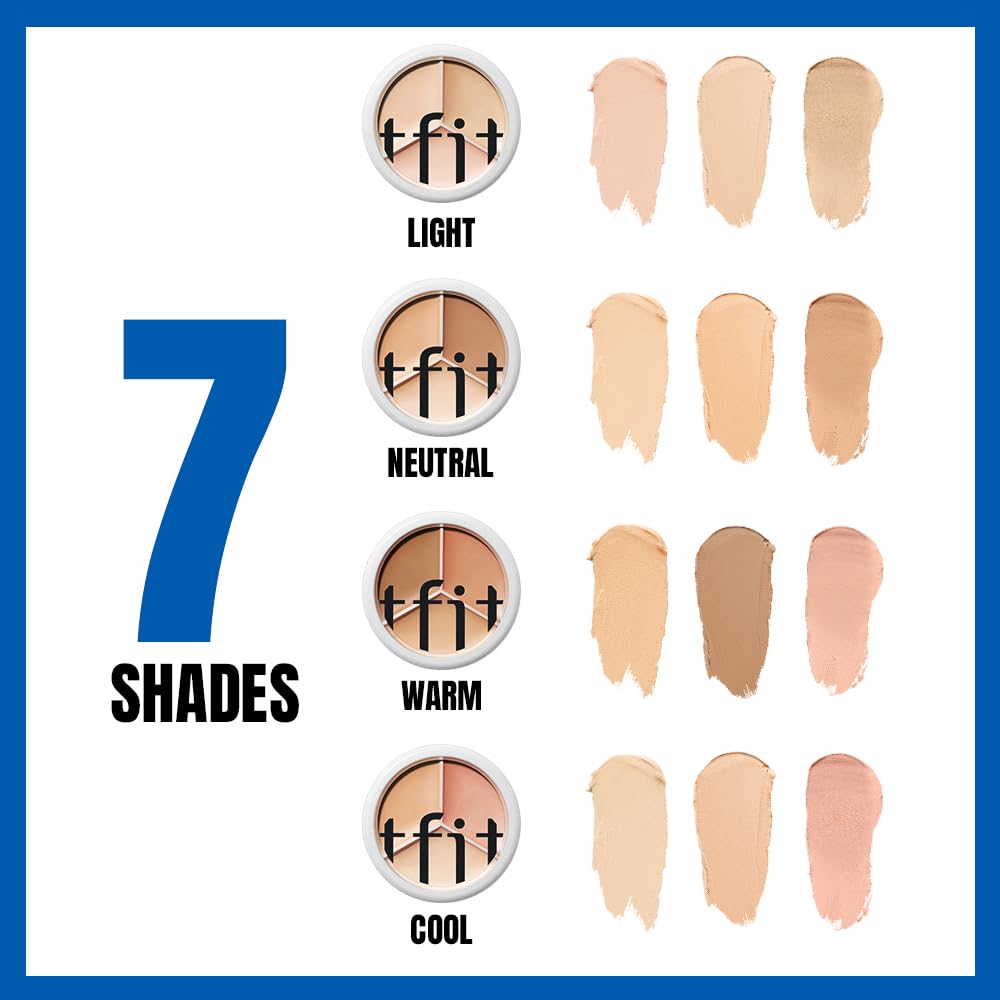 TFIT 3 Color Concealer Cream Palette Full Coverage 0.52 Ounce 01 Neutral TFIT
