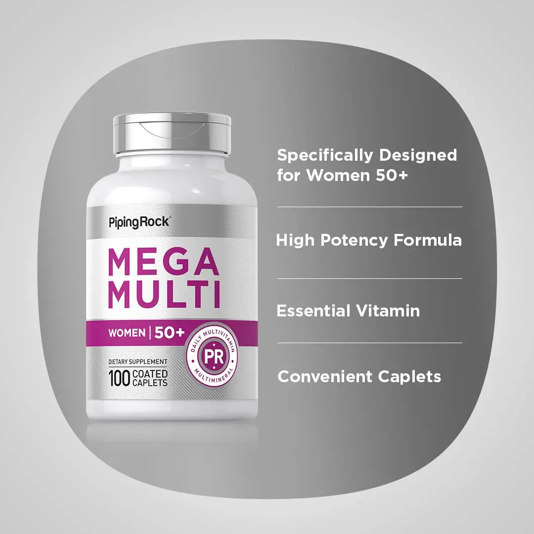 Piping Rock Multivitamin for Women 50 Plus | 100 Coated Caplets | Daily Multi Vitamin & Mineral for Women | Piping Rock buy australia supplements