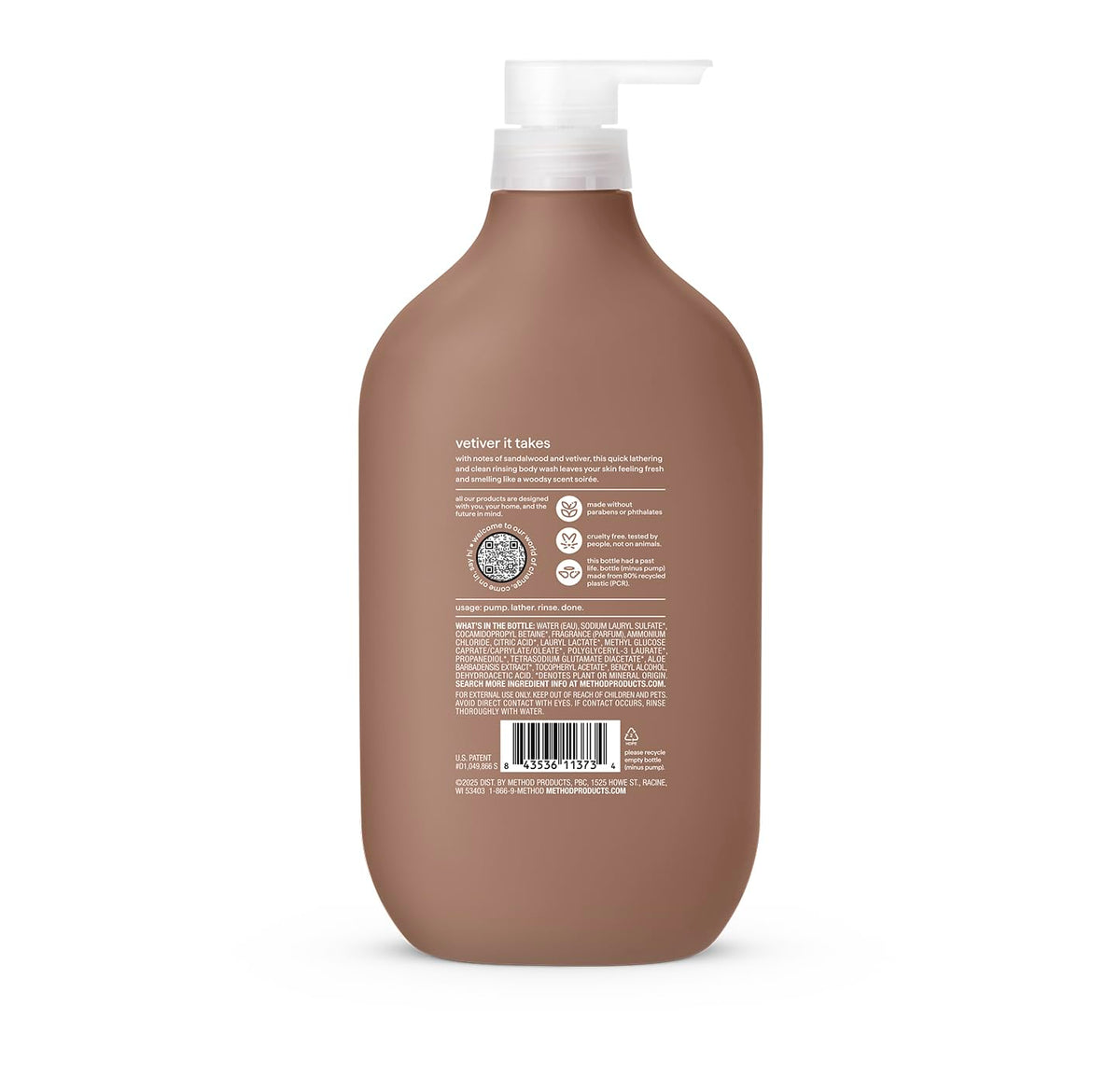 method Men’s Body Wash, Sandalwood + Vetiver, 28 fl oz Method