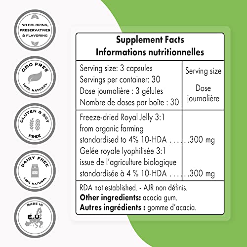 Supersmart - Organic Royal Jelly 300mg per Day (High Strength 4% 10-HDA) - Freeze Supersmart buy australia supplements