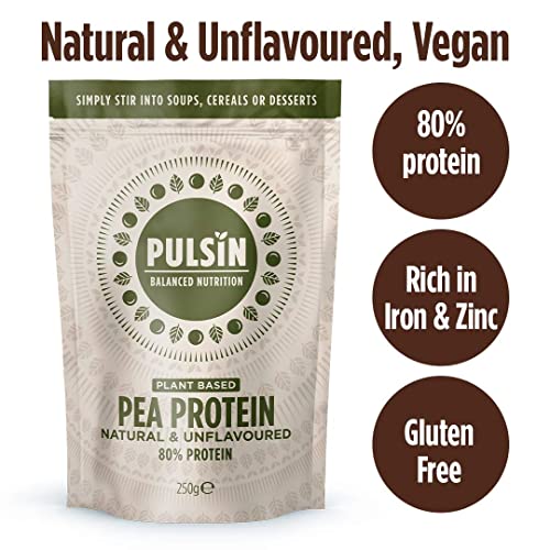 Pulsin - Unflavoured Vegan Pea Protein Powder - 250g - 8.0g Protein, 0g Carbs, 41 Kcals Per Serving Pulsin buy australia supplements
