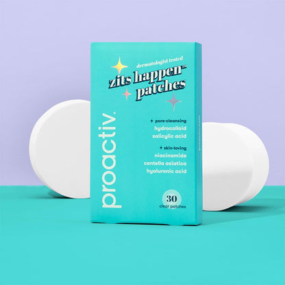 Proactiv Zits Happen® Hydrocolloid Acne Patches- Pimple Patches for Face and Back Acne with Pore Cleansing Salicylic Acid- 30 Count Proactiv