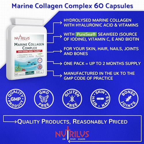 Marine Collagen Complex 60 Capsules 500mg with PureSea Seaweed Providing Iodine Nutrilus buy australia supplements