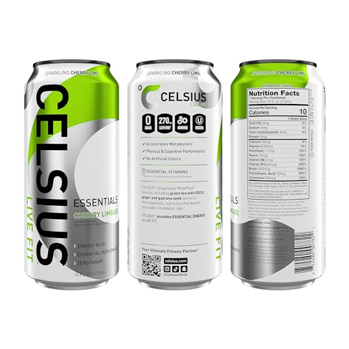 CELSIUS ESSENTIALS, Sparkling Cherry Limeade, Performance Energy Drink 16 Fl Oz CELSIUS buy australia supplements