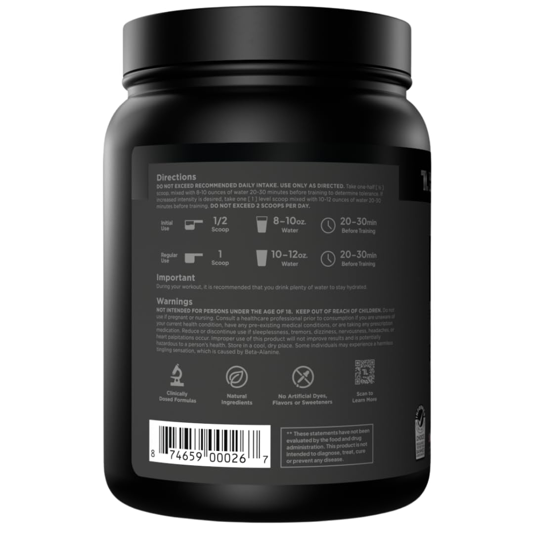 Transparent Labs Bulk Black Pre Workout - Clinically Dosed, Sugar Free Preworkout for Men and Women with Beta Alanine Powder, Citrulline Malate Transparent Labs buy australia supplements