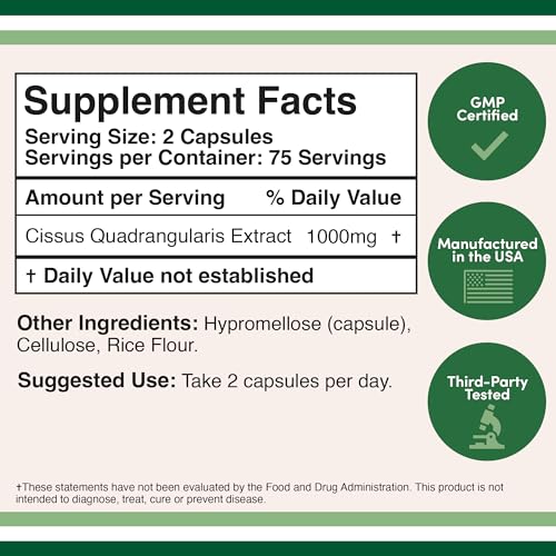 Cissus Quadrangularis Super Extract, 150 Capsules, Manufactured in The USA, Dietary Double Wood Supplements buy australia supplements