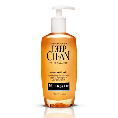 Neutrogena Deep Clean Daily Facial Cleanser with Beta Hydroxy Acid for Normal to Oily Skin, Alcohol-Free Neutrogena