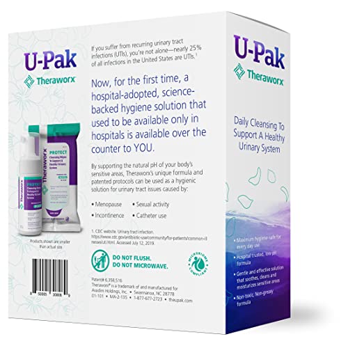 Theraworx Protect U-Pak 60-Ct Wipes & Hygiene Foam 3.4 oz for Urinary Health (Pack of 1) THERAWORX PROTECT buy australia supplements
