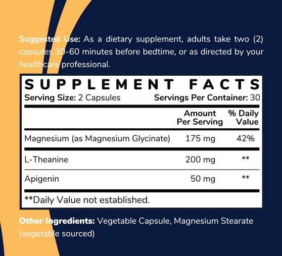 Shining Solace Magnesium Glycinate Sleep Stack with 200 mg L-Theanine, 50 mg Apigenin, 175 mg of Elemental Magnesium Glycinate | Sleep Support Magnesium Supplement | Made in USA Shining Solace buy australia supplements