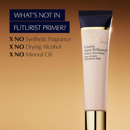Estée Lauder Futurist Aqua Brilliance™ Watery Glow Makeup Primer with Hylauronic Acid for Triple Moisture, Travel Size, 0.5 Ounce