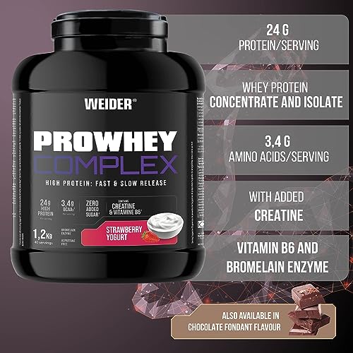 Weider ProWhey Complex (1,2kg) Strawberry-Yogurt Flavour. Formula Based on Whey Protein Weider buy australia supplements