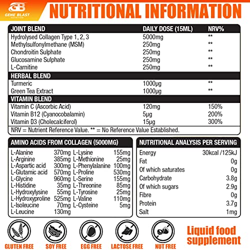Gene Blast Body Flex, Liquid Joint Supplement w/Hydrolysed Collagen Type1 2 3 Plus Glucosamine GENE BLAST buy australia supplements