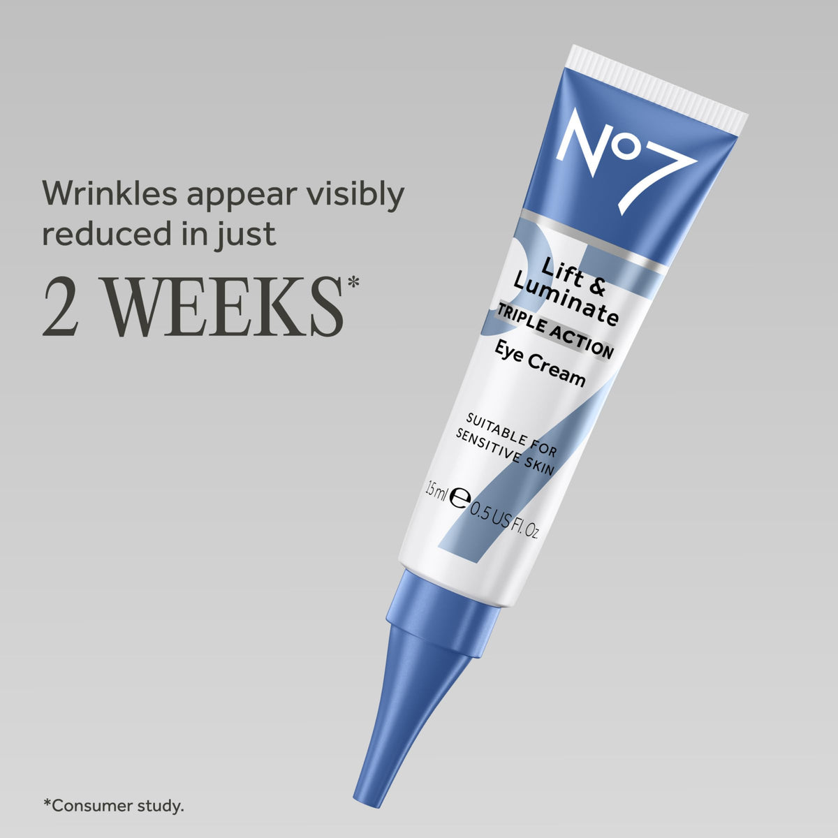 No7 Lift & Luminate Triple Action Under Eye Cream, 0.5 Oz No7