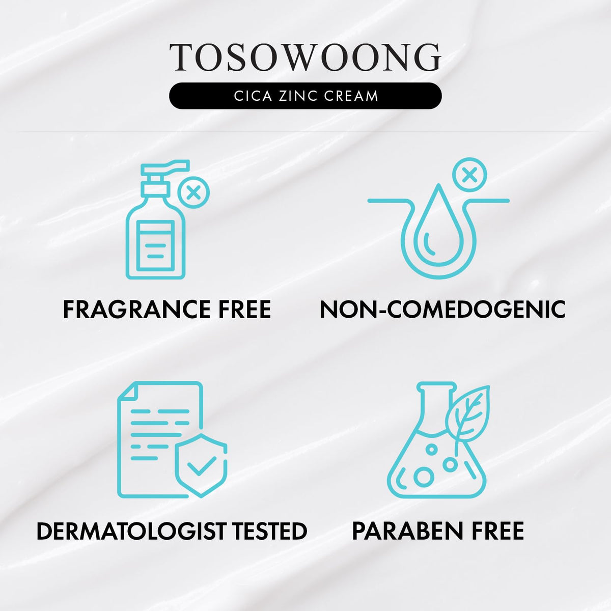 TOSOWOONG Zinc Oxide 10% Cream for Redness & Barrier, Rosacea Treatment TOSOWOONG