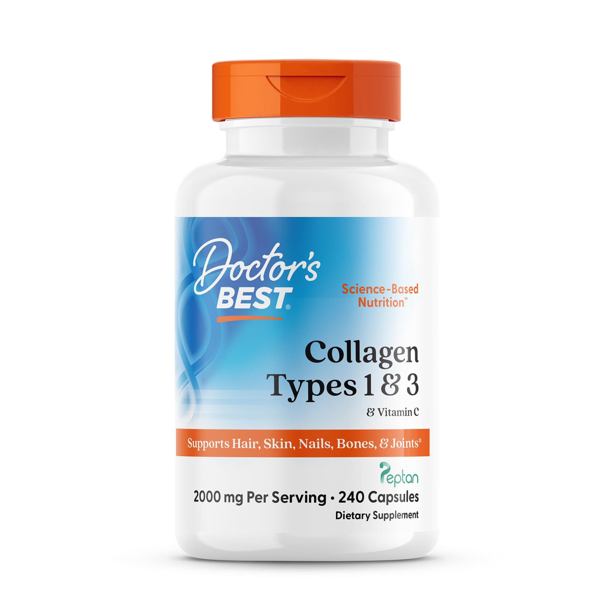 Doctor's Best Collagen Types 1 & 3 with Vitamin C, Non-GMO, Gluten Free, Soy Free, Supports Hair, Skin, Nails, Tendons & Bones, 500 mg, 240 Caps (DRB-00263) Doctor's BEST buy australia supplements