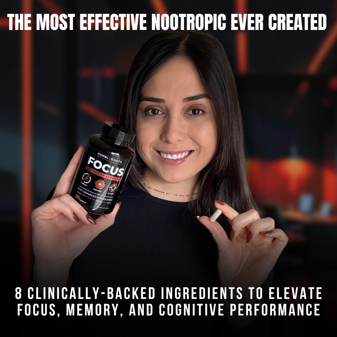 Advanced Nootropic Brain Supplement for Energy, Memory, & Focus | Lion's Mane, Caffeine, L-Theanine, and 5 Additional All-Natural Ingredients to Improve Cognitive Health (90 Capsules) HUMBLEROOTS PERFORMANCE buy australia supplements
