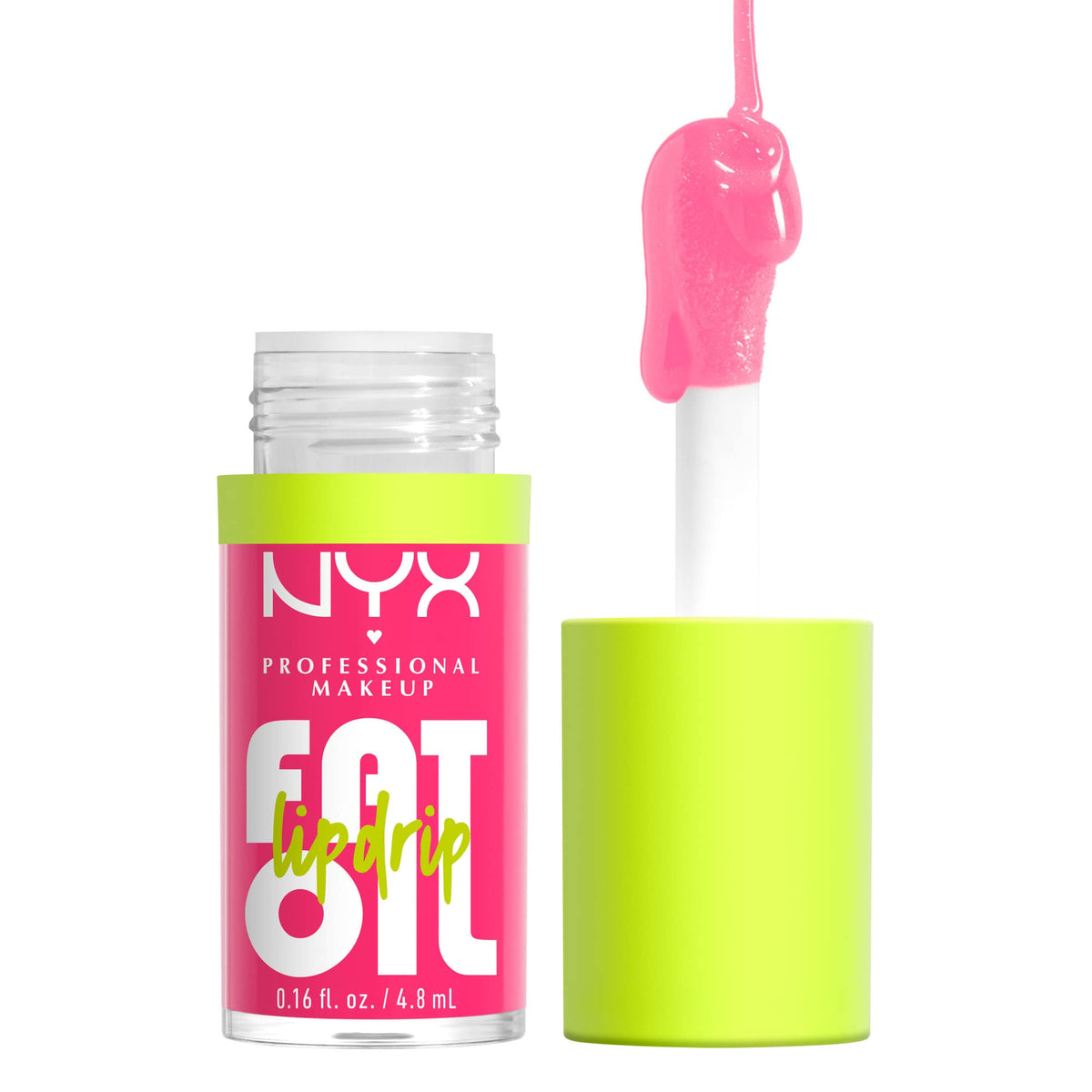 NYX PROFESSIONAL MAKEUP Fat Oil Lip Drip, Moisturizing Lip Oil Gloss, Vegan Tinted Formula, Up to 12 HR Hydration - Missed Call (Sheer Pink) NYX PROFESSIONAL MAKEUP
