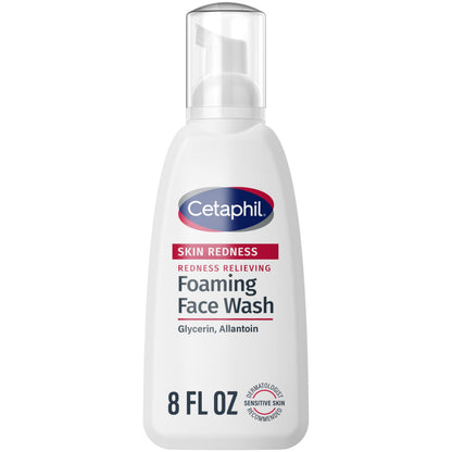 Cetaphil Redness Relieving Foaming Face Wash For Sensitive Skin, 8 Fl Oz, Gently Cleanses Cetaphil