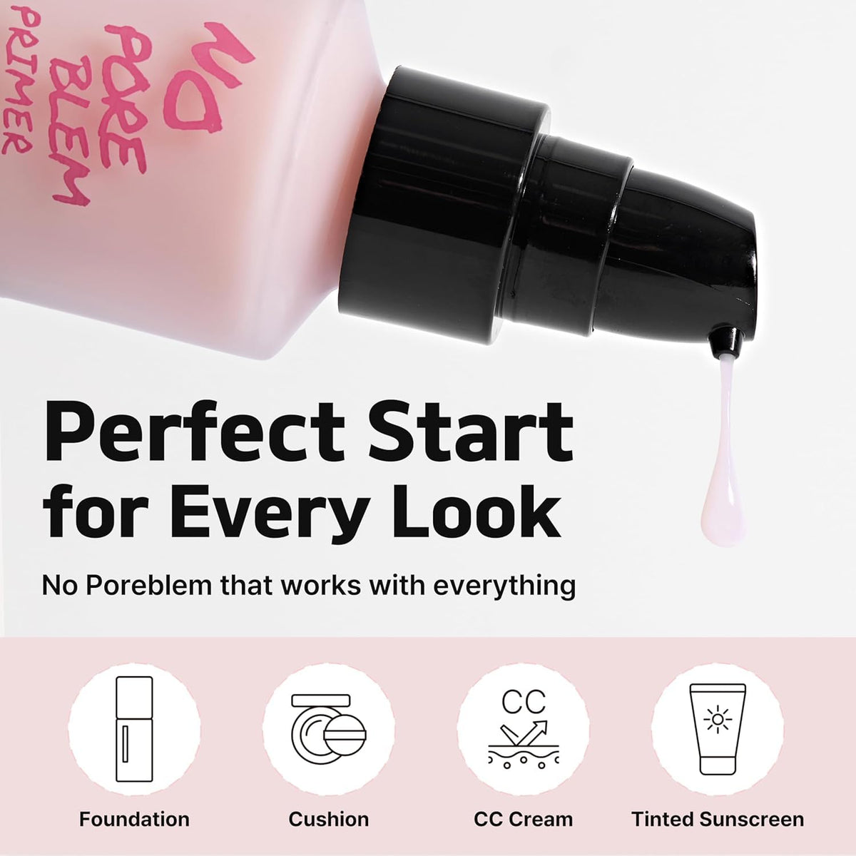 TOUCH IN SOL No Poreblem Primer – Pore Primer for Korean Makeup, Mattifying Primer for Oily Skin, Pore Eraser for Large Pores, Blurring Finish from K Beauty (1.01 fl.oz/30ml) TOUCH IN SOL