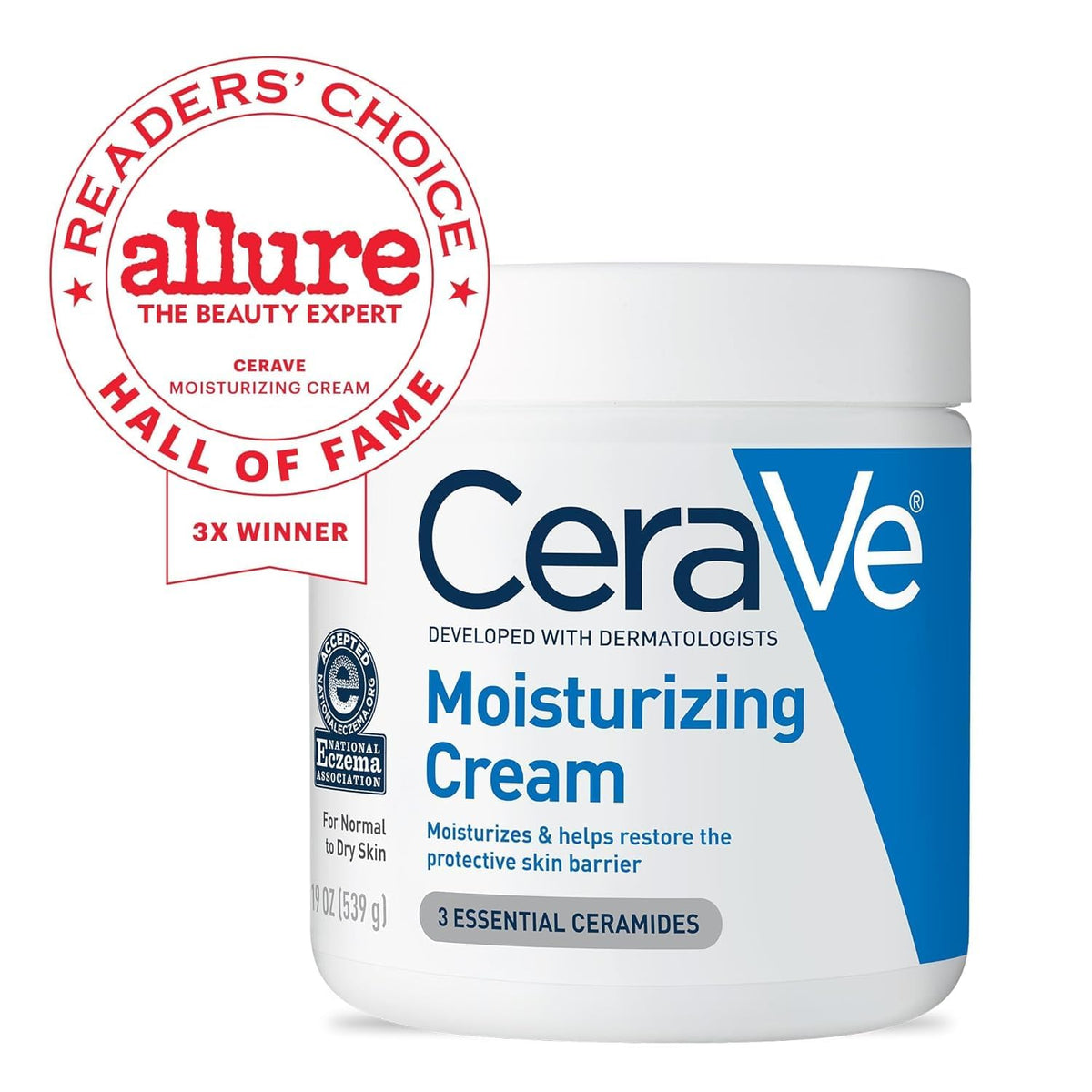 CeraVe Moisturizing Cream, Face & Body Moisturizer for Dry Skin, 19oz CeraVe