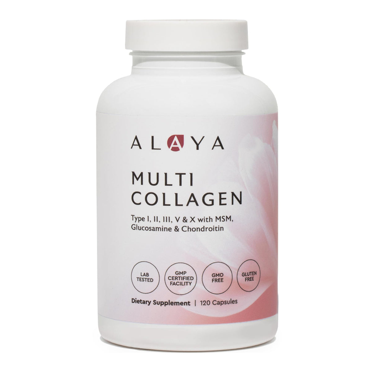 Alaya Naturals Hydrolyzed Multi Collagen Peptides Protein Capsules - Type I, II, III, V, X Grass-Fed Bovine, Chicken, Marine Collagen Supplement with MSM Alaya Naturals