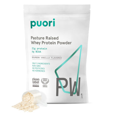 Puori Whey Protein Powder, Bourbon Vanilla - PW1 Pasture-Raised, Grass-Fed Whey Protein Powder Drink Mix containing BCAA Amino Acids - Post-Workout Supplement Puori buy australia supplements