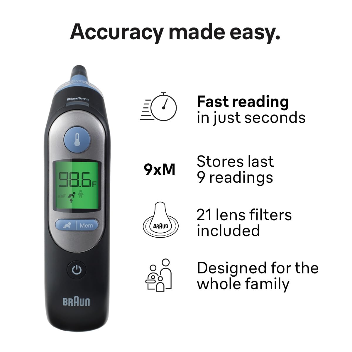 Braun ThermoScan 7 Digital Ear Thermometer for Adults, Babies & Infants, Age-Adjusted Fever Guidance, No. 1 Brand Recommended by Pediatricians Gsupps Australia