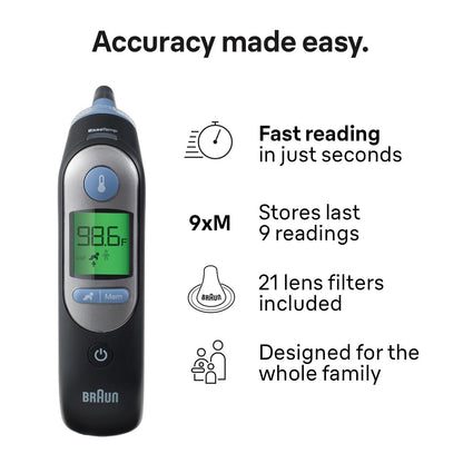 Braun ThermoScan 7 Digital Ear Thermometer for Adults, Babies & Infants, Age-Adjusted Fever Guidance, No. 1 Brand Recommended by Pediatricians Gsupps Australia